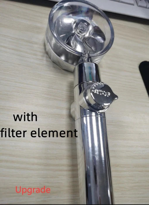 Turbo Propeller Shower Head with 360° fan extension and holder for a luxurious shower experience