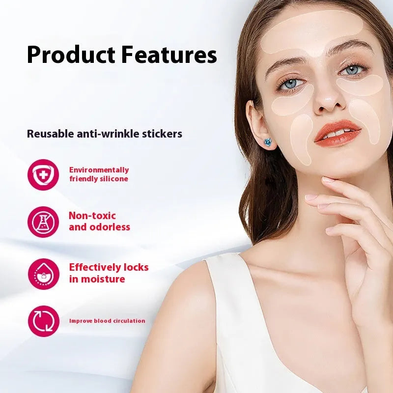 5 silicone anti-wrinkle face stickers for wrinkle removal and prevention