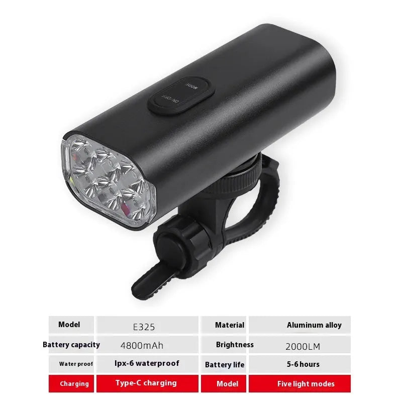 USB rechargeable bicycle headlight and taillight set with mounting bracket for night cycling safety