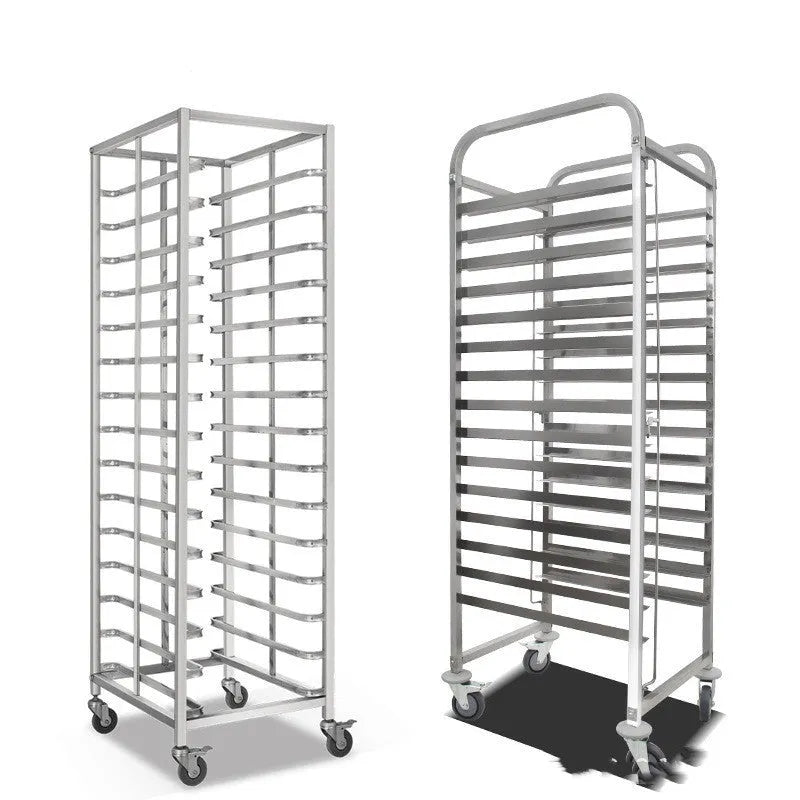 Stainless steel six-layer baking tray rack with a 40x60cm frame for commercial kitchen storage.