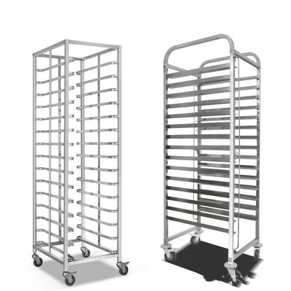 Stainless steel six-layer baking tray rack with a 40x60cm frame for commercial kitchen storage.