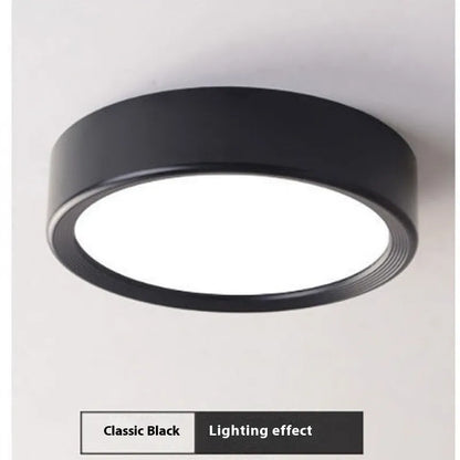 LED ultra-thin surface mounted downlight ceiling light in black aluminium shell