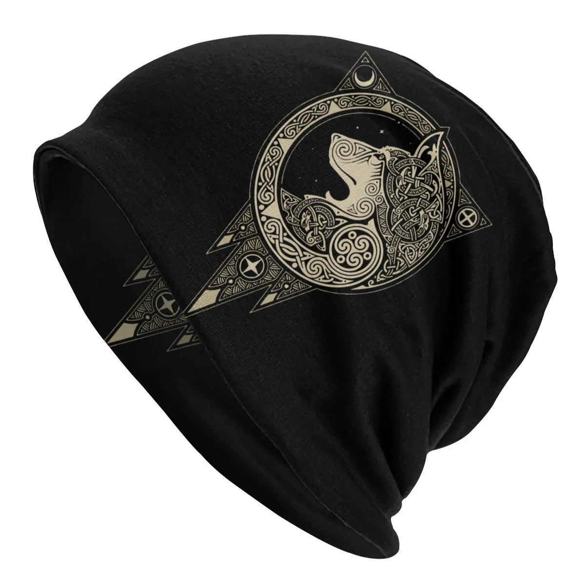 Viking totem wolf print double-layer elastic sleeve cap in various colours for hip hop street dance