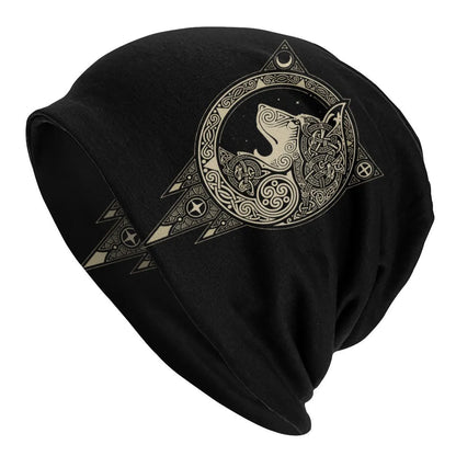 Viking totem wolf print double-layer elastic sleeve cap in various colours for hip hop street dance