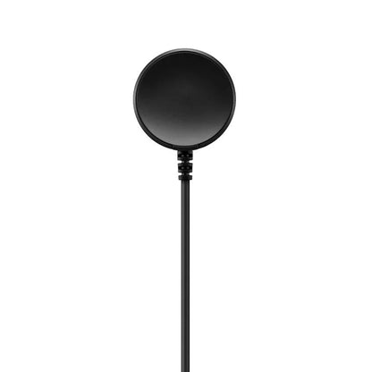 Black plastic USB watch charger with magnetic surface for smartwatches measuring 34mm wide
