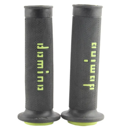 Pair of non-slip rubber motorcycle handle grips for 22mm or 24mm bars in multiple colour options.