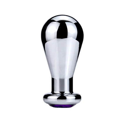 Silver aluminium alloy metal bulb butt plug for anal stretching in three sizes