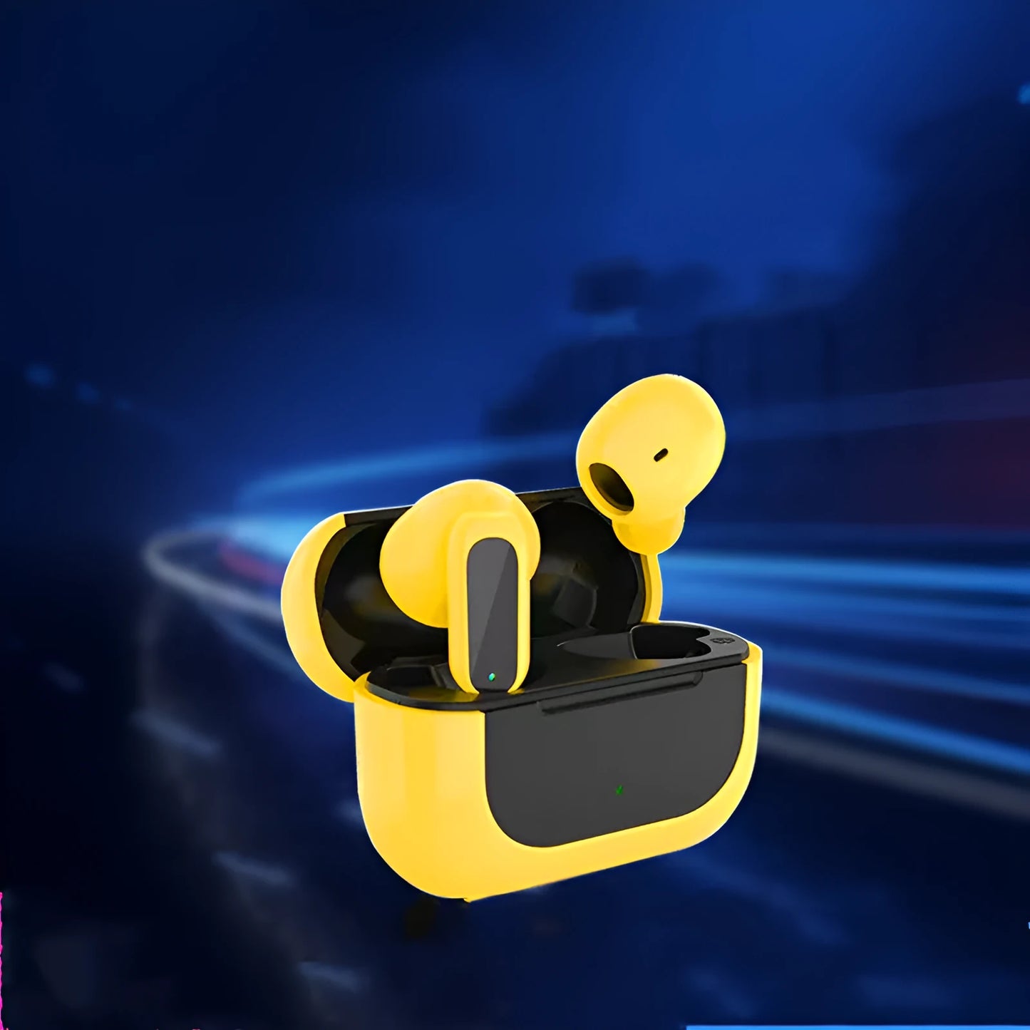 Jerry cartoon wireless Bluetooth headphones in black, white, and yellow colours with in-ear design