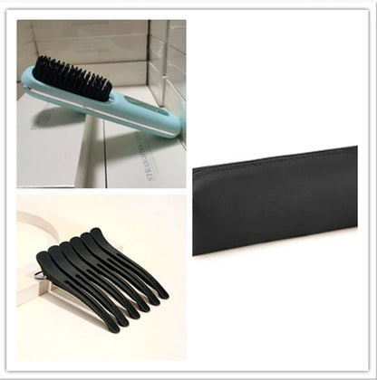 Cordless hair straightener brush with fast heating, long-lasting battery, and USB charging for effortless styling on-the-go