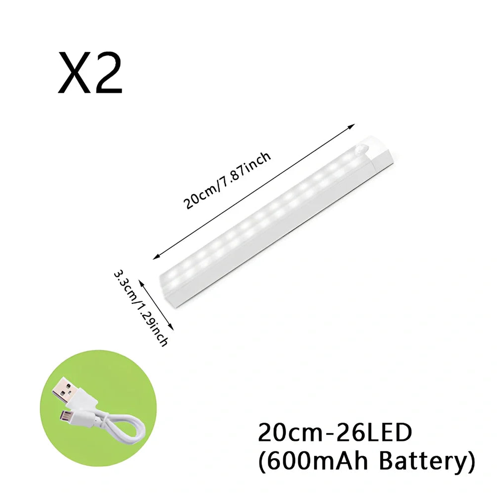 Wireless LED motion sensor night light with magnetic mounting in various sizes