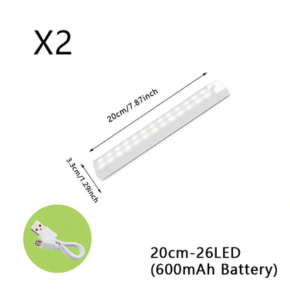 Wireless LED motion sensor night light with magnetic mounting in various sizes
