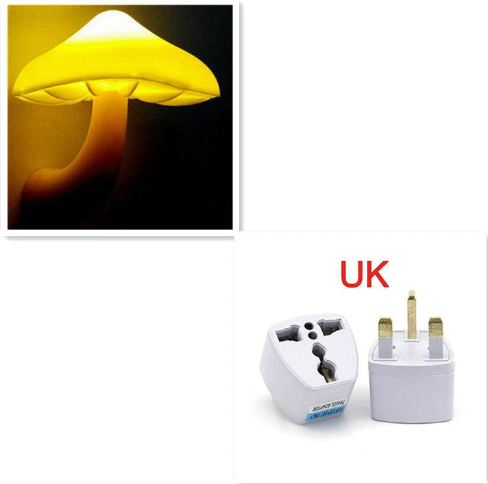 Dimmable mushroom-shaped LED night light with sensor - provides warm white glow for bedroom, nursery, and home decor