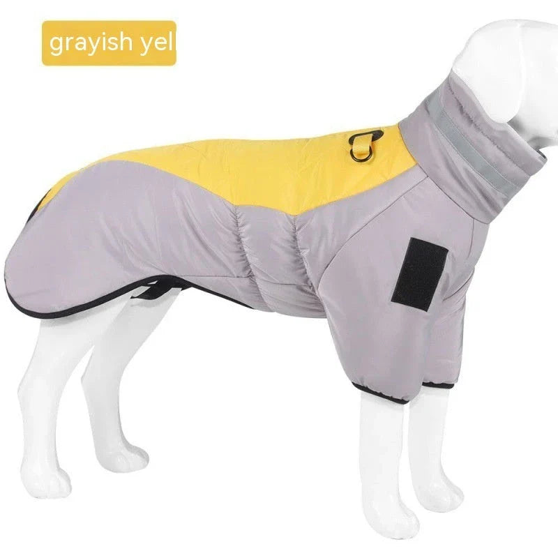 Waterproof winter dog coat in various colors and sizes for medium to large dogs