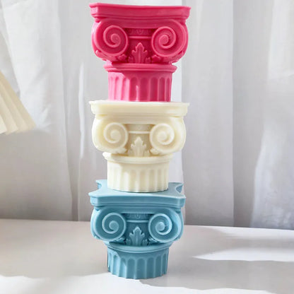 Roman pillar candle silicone mould for candles, cake, chocolate, and plaster crafts