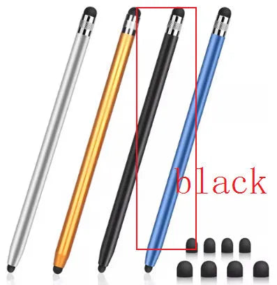 Two-in-one metal touch screen pen in various colours for use with Samsung, Apple, and Xiaomi devices