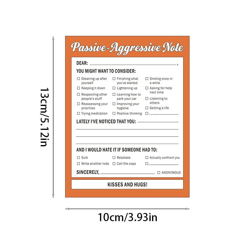 Colour-printed paper card with playful musical notes design, 13 by 10 centimetres.