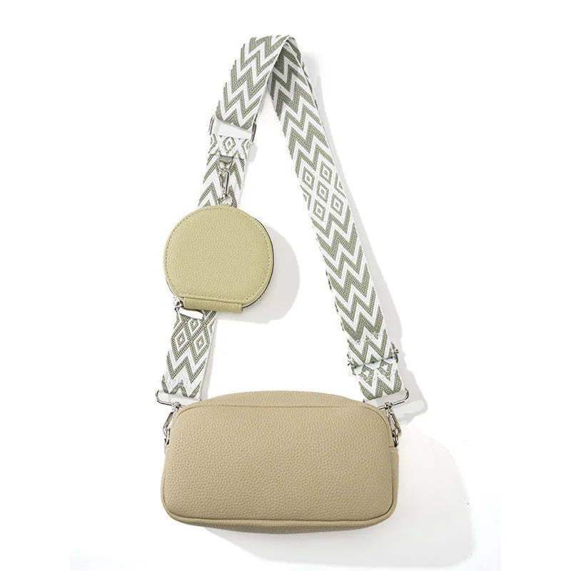 Soft PU women's one-shoulder crossbody bag in horizontal square shape with single strap