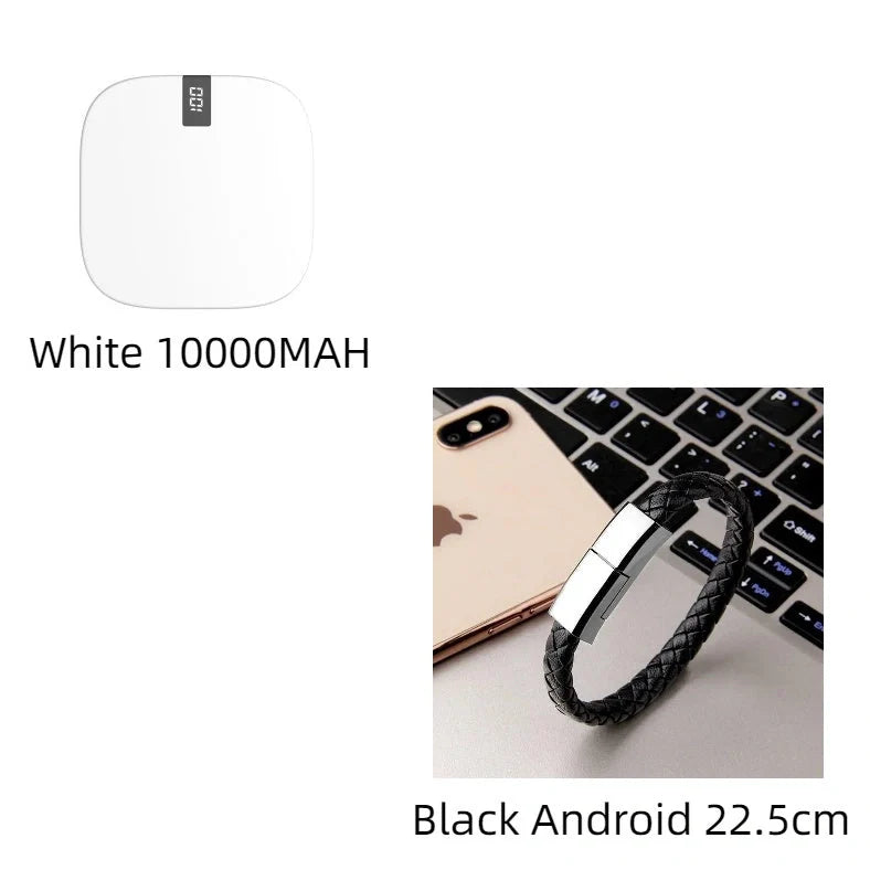 10000mAh mini power bank with digital display showing battery percentage