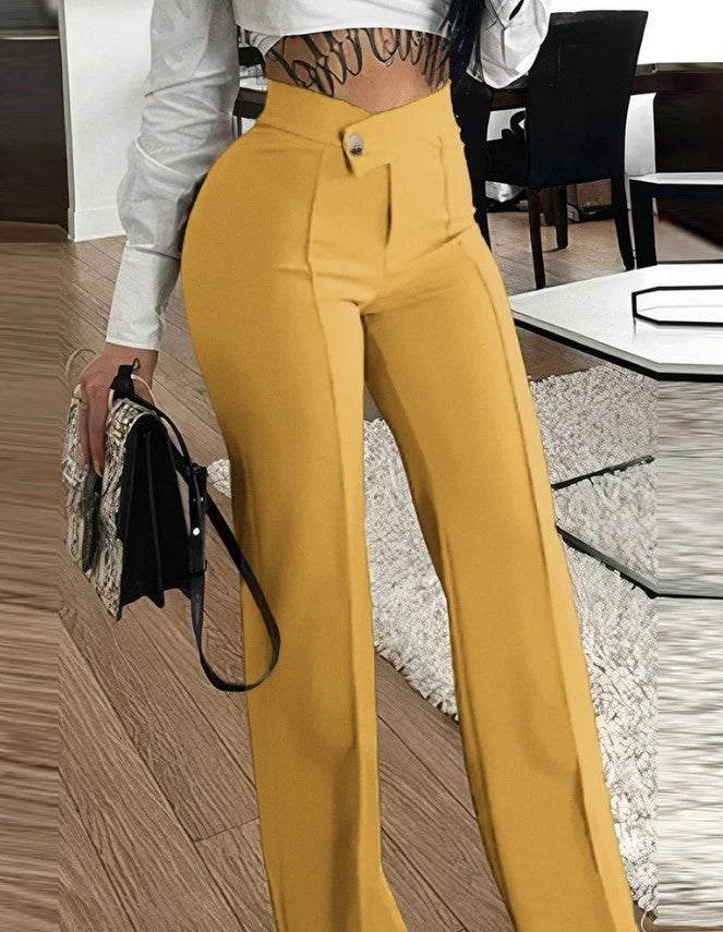 Chic slim-fit trousers with stylish buckle accent, available in a range of versatile colours for the modern British fashion enthusiast.