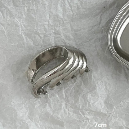 Silver metal hair claw barrette example from a range of 44 Korean-style designs.
