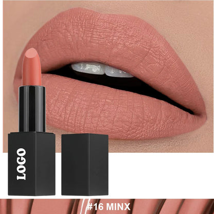 Beauty Does Not Fade waterproof matte lipstick in standard case with anti-discoloration technology