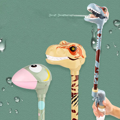 50cm dinosaur water gun for kids in pink, yellow, or blue with push spray function for summer beach and pool play