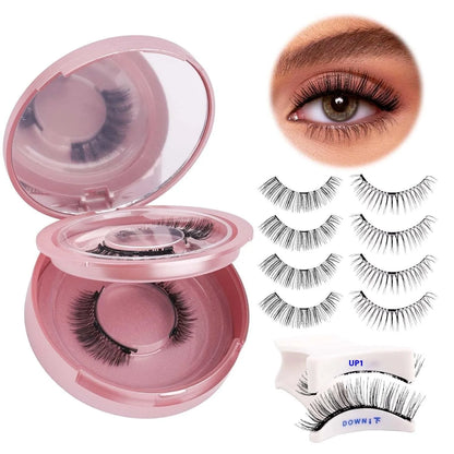 Magnetic suction false eyelashes with integrated soap holder, glue-free artificial fibre, 50g set, 75x75x25mm