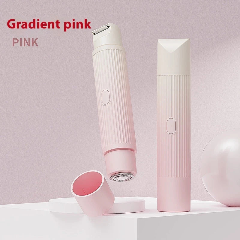 Dual-head electric shaver for women's painless hair removal on face, arms, legs, and bikini area