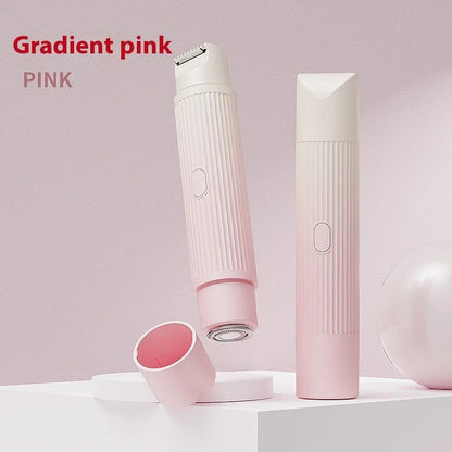 Dual-head electric shaver for women's painless hair removal on face, arms, legs, and bikini area