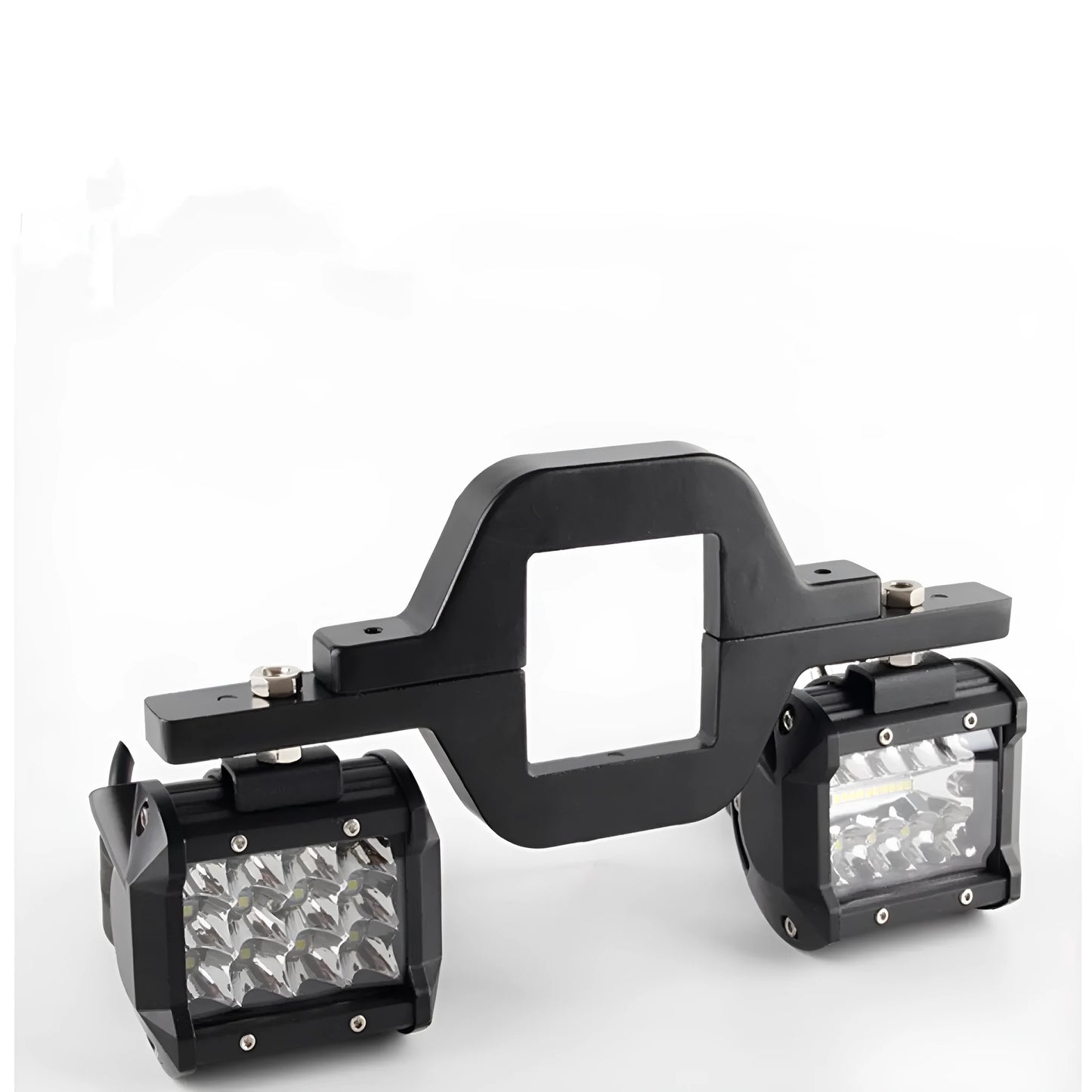 Black steel trailer hook lamp mounting bracket for off-road vehicle towing accessories