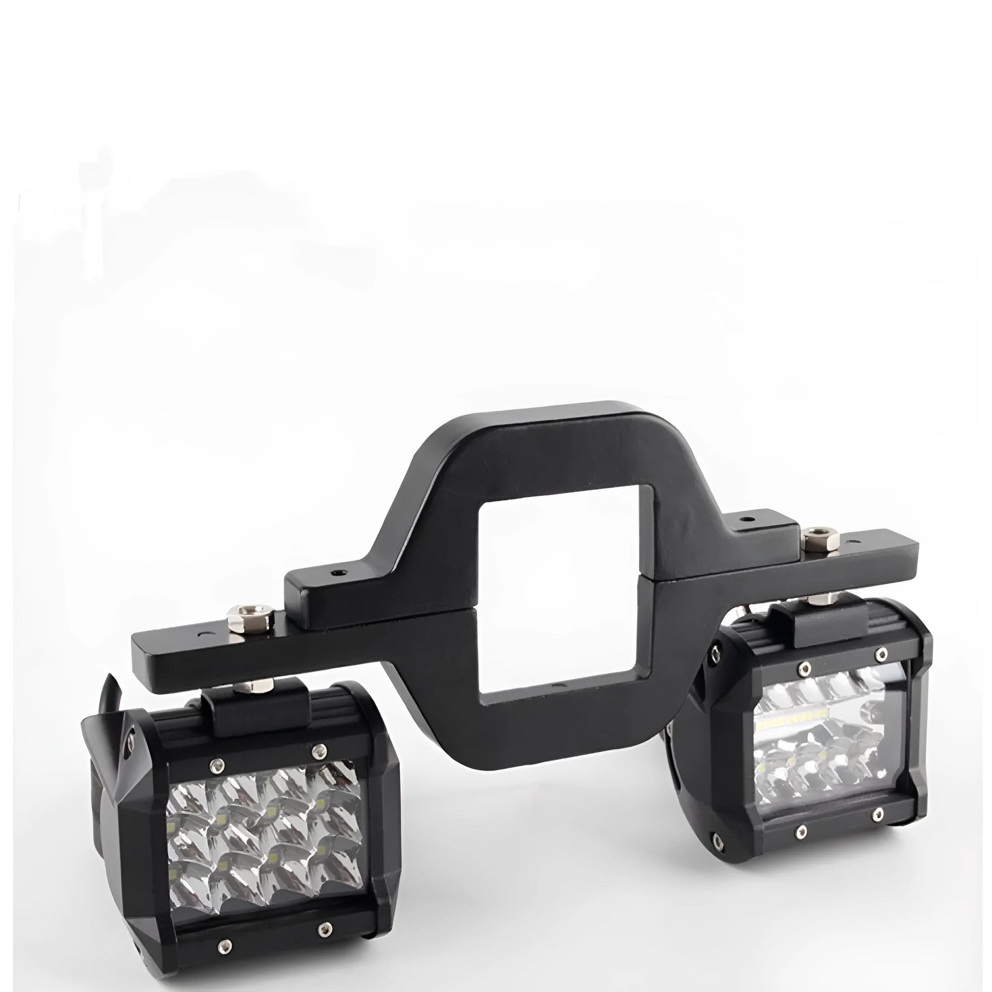 Black steel trailer hook lamp mounting bracket for off-road vehicle towing accessories