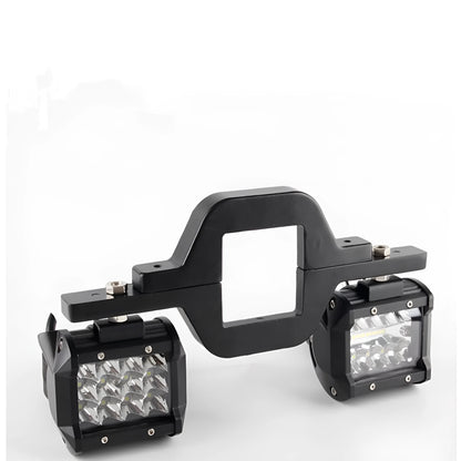 Black steel trailer hook lamp mounting bracket for off-road vehicle towing accessories