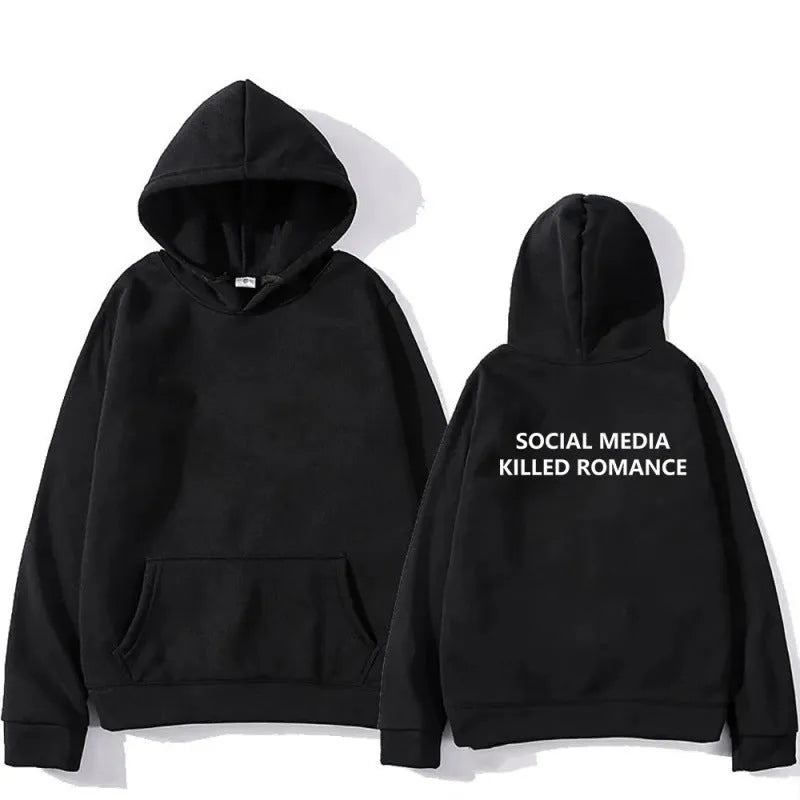 Men's slim fit hoodie with printed spring letter pattern, long sleeves, and hood in polyester material