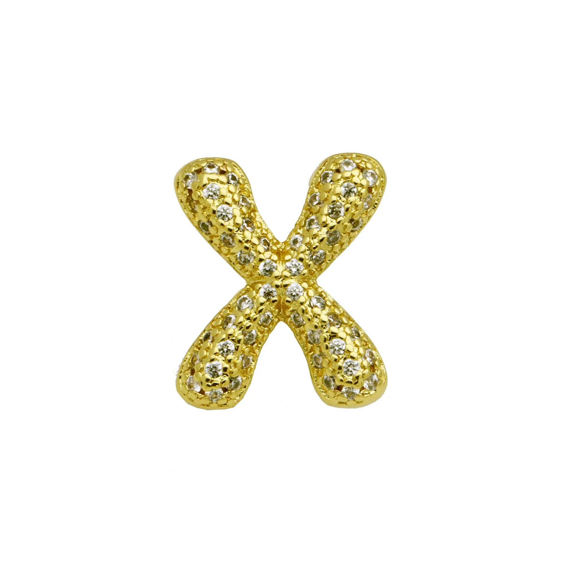 Retro copper bracelet with a letter 'A' charm featuring micro inlaid zircon, shown in a gold finish.
