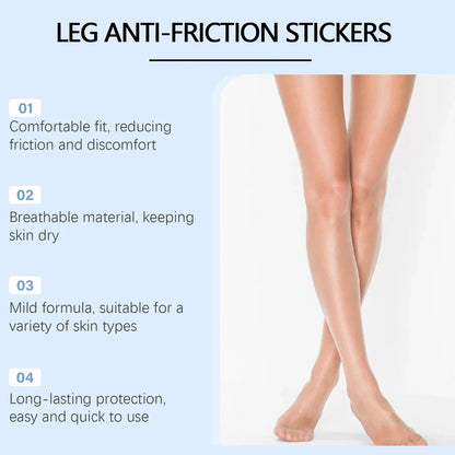 10 leg anti-wear patches measuring 10cm by 5cm with sodium hyaluronate for friction protection