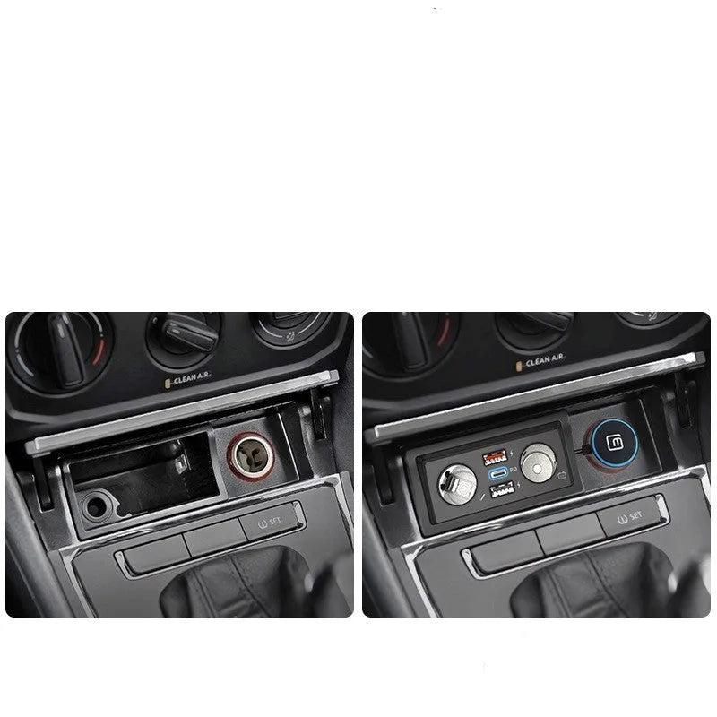 QC3.0 fast car charger adapter for 12V socket with Android and Apple style options.