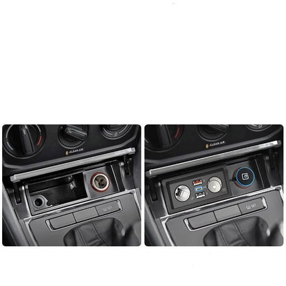 QC3.0 fast car charger adapter for 12V socket with Android and Apple style options.