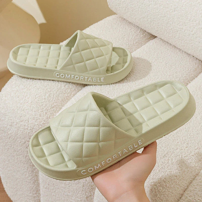 Stylish plaid slippers with soft, cushioned soles for comfortable indoor wear