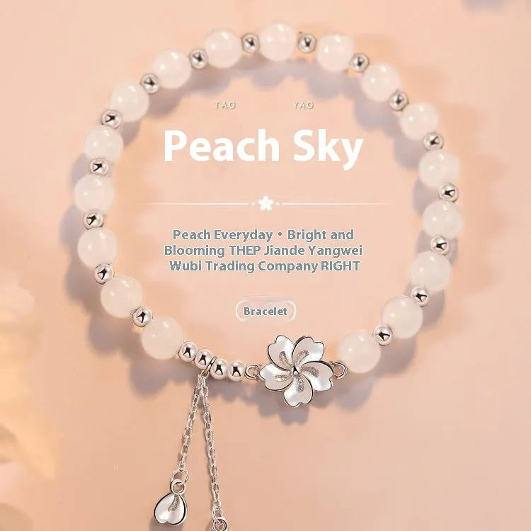 New Chinese style resin beaded bracelet with floral camellia, lotus and peach blossom designs for couples