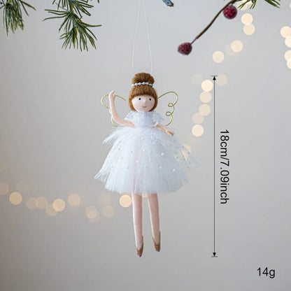 Pink and white cloth ballet girl angel plush doll pendant with modern design