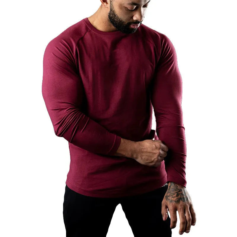 Men's short sleeve cotton sports T-shirt in Army Green, shown in a US size L.