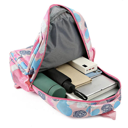 Blue student backpack with air pillow shoulder straps and Oxford cloth exterior