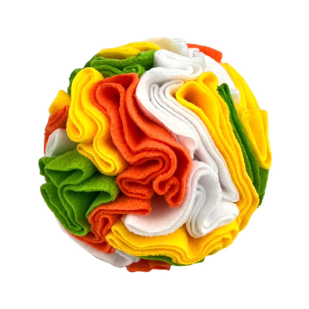 Polar fleece pet sniffing toy ball in 8cm to 20cm sizes for molar chewing and training
