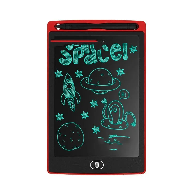 Children's electronic writing board drawing tablet in black white red green colours for teenagers