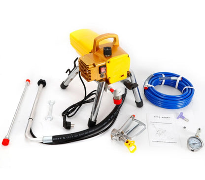 Blue electric airless spraying machine with spray gun and 50cm extension rod for paint application