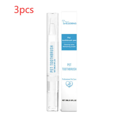 3ml soft-bristled pet toothbrush pen for cleaning dog and cat teeth.