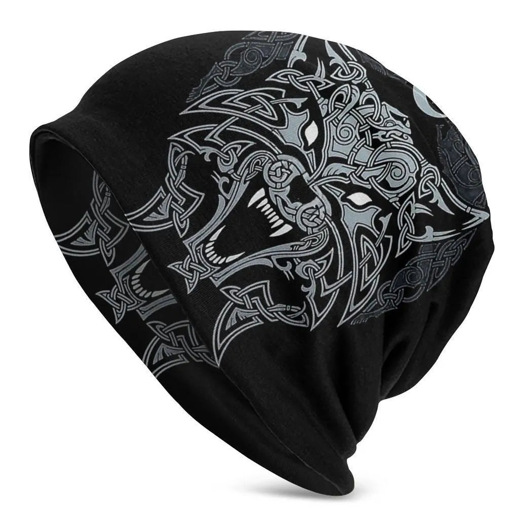 Viking totem wolf print double-layer elastic sleeve cap in various colours for hip hop street dance