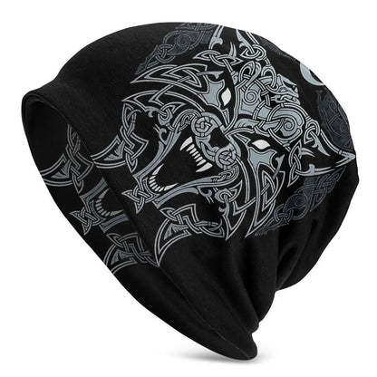 Viking totem wolf print double-layer elastic sleeve cap in various colours for hip hop street dance