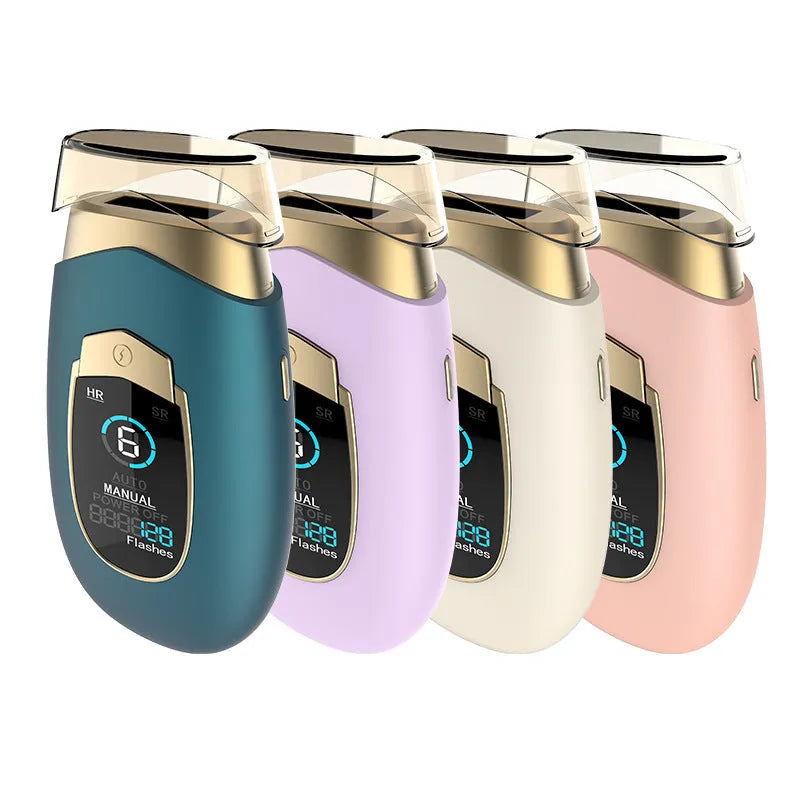 Home laser hair removal device in DH5 or DH4 colour with goggles, power adapter and power pin for whole body use