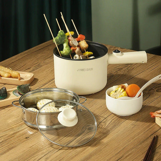 Versatile Electric Hot Pot with Stainless Steel Construction and Nonstick Interior